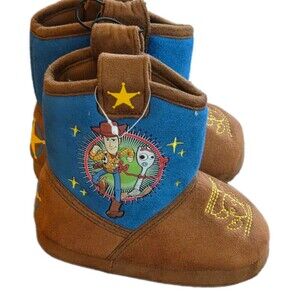Disney Pixar Toy Story 4 Woody & Forky Toddler Boot Slippers - Size 5/6